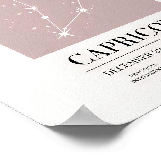 Capricorn Astrologie Chart Poster (Ecke)