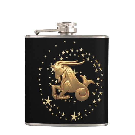 Capricorn Astrologie Flachmann (Vorderseite)