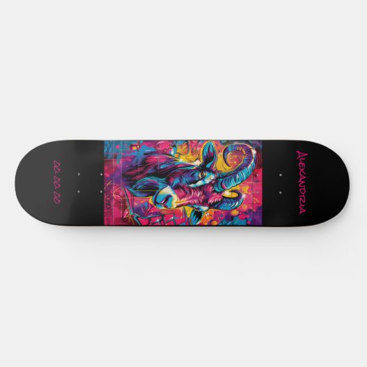 Capricorn Astrologie Grafitti Personalize Skateboard (Horizontal)