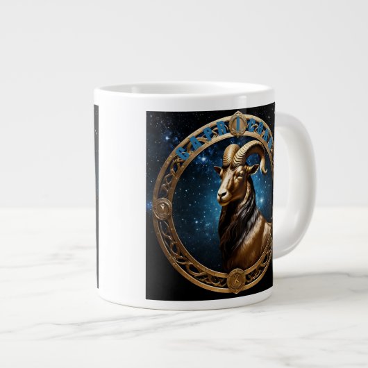 Capricorn-Astrologie Jumbo-Tasse (Vorderseite Rechts)
