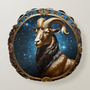 Capricorn-Astrologie Rundes Kissen