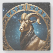 Capricorn-Astrologie Steinuntersetzer (Vorderseite)