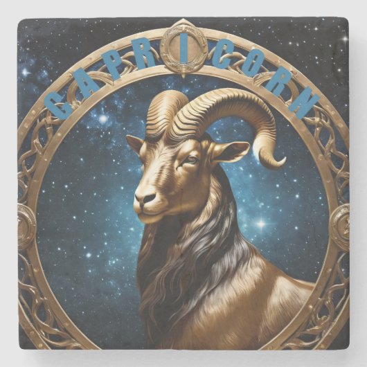 Capricorn-Astrologie Steinuntersetzer (Vorderseite)