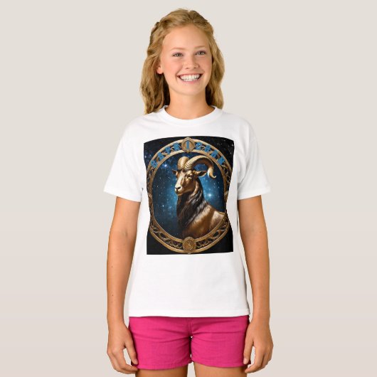 Capricorn-Astrologie Zodiak-Zeichen T-Shirt (Vorne ganz)