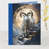 Capricorn Auf Reichtum hinauf - Happy Birthday Karte (Gelbe Blume)