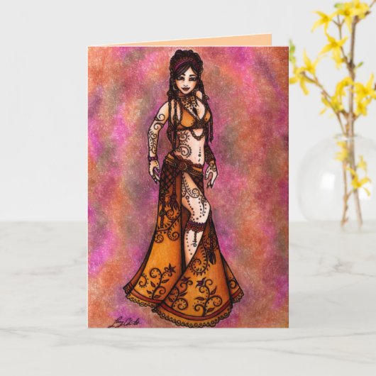 Capricorn-Bellydancerkarten Karte (Gelbe Blume)