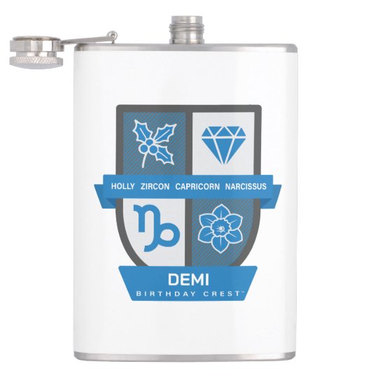 Capricorn Birthday Crest™ December 22-31 Flachmann (Geöffnet)