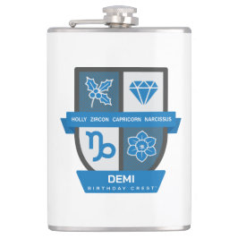 Capricorn Birthday Crest™ December 22-31 Flachmann