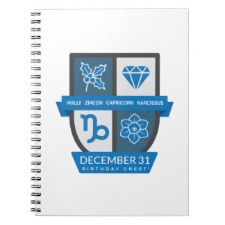 Capricorn Birthday Crest™ December 22-31 Journal Notizblock