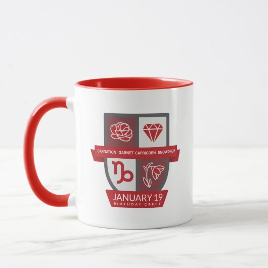 Capricorn Birthday Crest™ for January 1-19 Mug Tasse (Links)