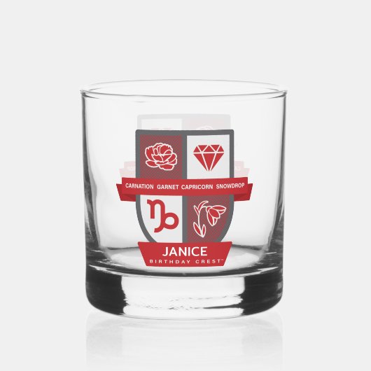 Capricorn Birthday Crest™ for January 1-19 Whiskyglas (Vorderseite)