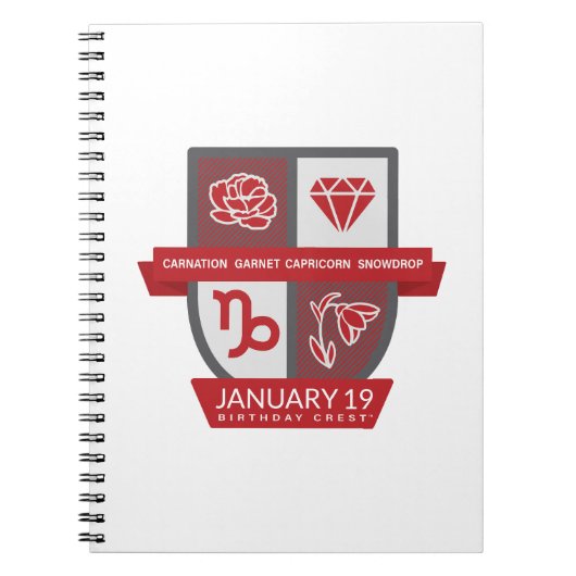 Capricorn Birthday Crest™ January 1-19 Journal Notizblock (Vorderseite)