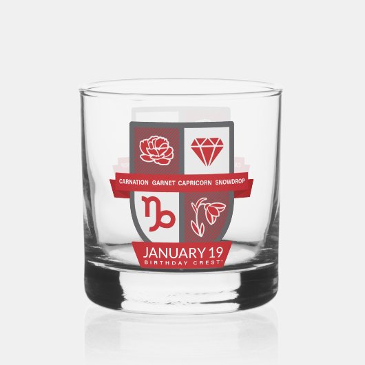 Capricorn Birthday Crest™ January 1-19 Whiskyglas (Vorderseite)