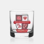 Capricorn Birthday Crest™ January 1-19 Whiskyglas (Rückseite)