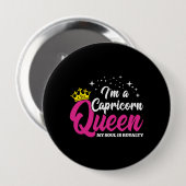 Capricorn Birthday Queen Zodiac Dezember Januar Button (Vorne & Hinten)