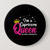 Capricorn Birthday Queen Zodiac Dezember Januar Button (Vorderseite)
