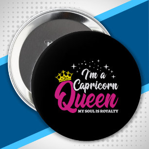 Capricorn Birthday Queen Zodiac Dezember Januar Button