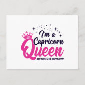 Capricorn Birthday Queen Zodiac Sign Soul Royalty Postkarte (Vorderseite)