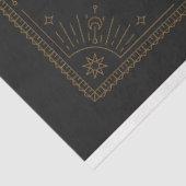 Capricorn Black and Gold Mystical Sun and Moon Seidenpapier (Ausschnitt)