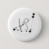 Capricorn Black and Silver Zodiac Constellation Button (Vorderseite)