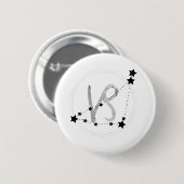 Capricorn Black and Silver Zodiac Constellation Button (Vorne & Hinten)