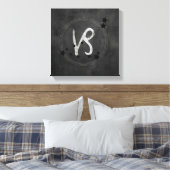 Capricorn black and silver zodiac constellation leinwanddruck (Insitu (Schlafzimmer))