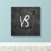 Capricorn black and silver zodiac constellation leinwanddruck (Insitu (Holzboden))