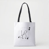 Capricorn Black and Silver Zodiac Constellation Tasche (Vorderseite)