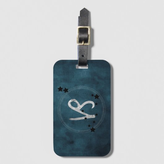 Capricorn Black & Silver Zodiac Gepäckanhänger (Vorderseite Vertikal)