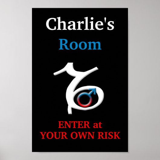 Capricorn Boy's Room Personalisiert Poster (Vorne)