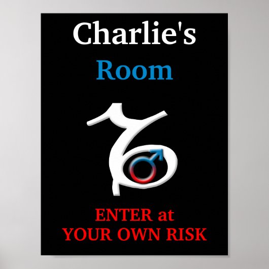 Capricorn Boy's Room Personalisiert Poster (Vorne)
