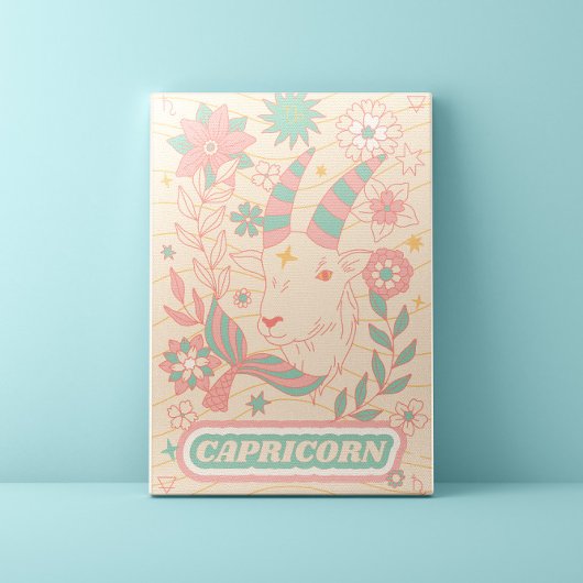 Capricorn Celestial Zodiac Pastel Dreams Mauer Leinwanddruck