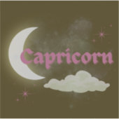 Capricorn Celestithetic Moon Cloud Stars Kunst Aufkleber (Vorderseite)