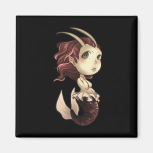 Capricorn Chibi Anime Niedlich Girl Solo Sticker Magnet