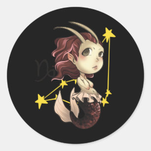 Capricorn Chibi Anime Niedlich Girl Sticker