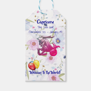 Capricorn Child - New Baby Gift Tag Geschenkanhänger