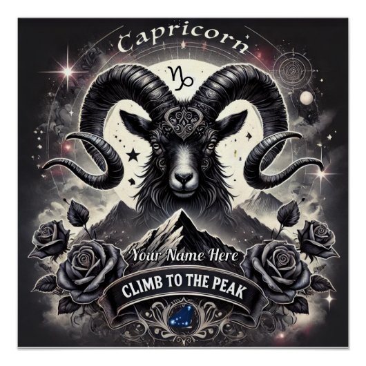 Capricorn "Climb to Peak" Glossy Poster (Vorderseite)