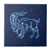 Capricorn Constellation and Sun Sign with Stars Fliese (Vorderseite)
