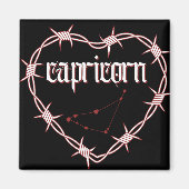 Capricorn Constellation Gothic Barbed Wire Design Magnet (Vorne)