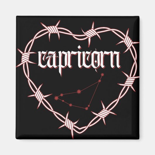 Capricorn Constellation Gothic Barbed Wire Design Magnet (Vorne)