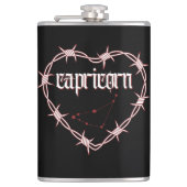 Capricorn Constellation Gothic Dark Celestial Edgy Flachmann (Vorderseite)