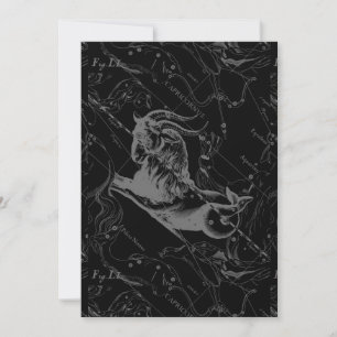 Capricorn Constellation Hevelius 1690 auf Schwarz