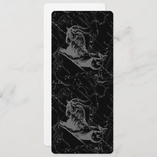 Capricorn Constellation Hevelius 1690 auf Schwarz (Vorne/Hinten)