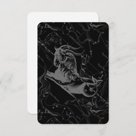 Capricorn Constellation Hevelius 1690 auf Schwarz (Vorne/Hinten)