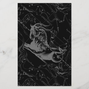 Capricorn Constellation Hevelius 1690 auf Schwarz Flyer