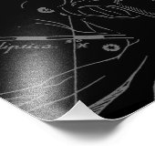 Capricorn Constellation Hevelius 1690 auf Schwarz Fotodruck (Ecke)