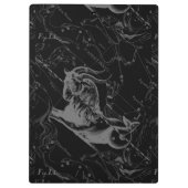 Capricorn Constellation Hevelius 1690 auf Schwarz Klemmbrett (Rückseite)