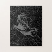 Capricorn Constellation Hevelius 1690 auf Schwarz Puzzle (Vertikal)