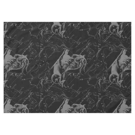 Capricorn Constellation Hevelius 1690 auf Schwarz Tischdecke (Vorderseite (Horizontal))