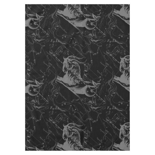 Capricorn Constellation Hevelius 1690 auf Schwarz Tischdecke (Vorderseite)